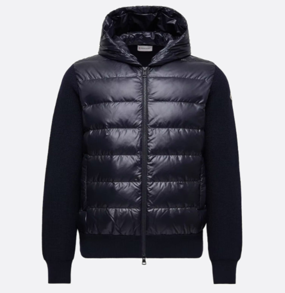 Moncler Cardigan zippé matelassé en laine
