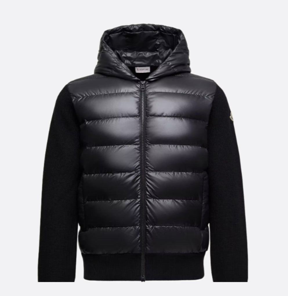 Moncler Cardigan zippé matelassé en laine