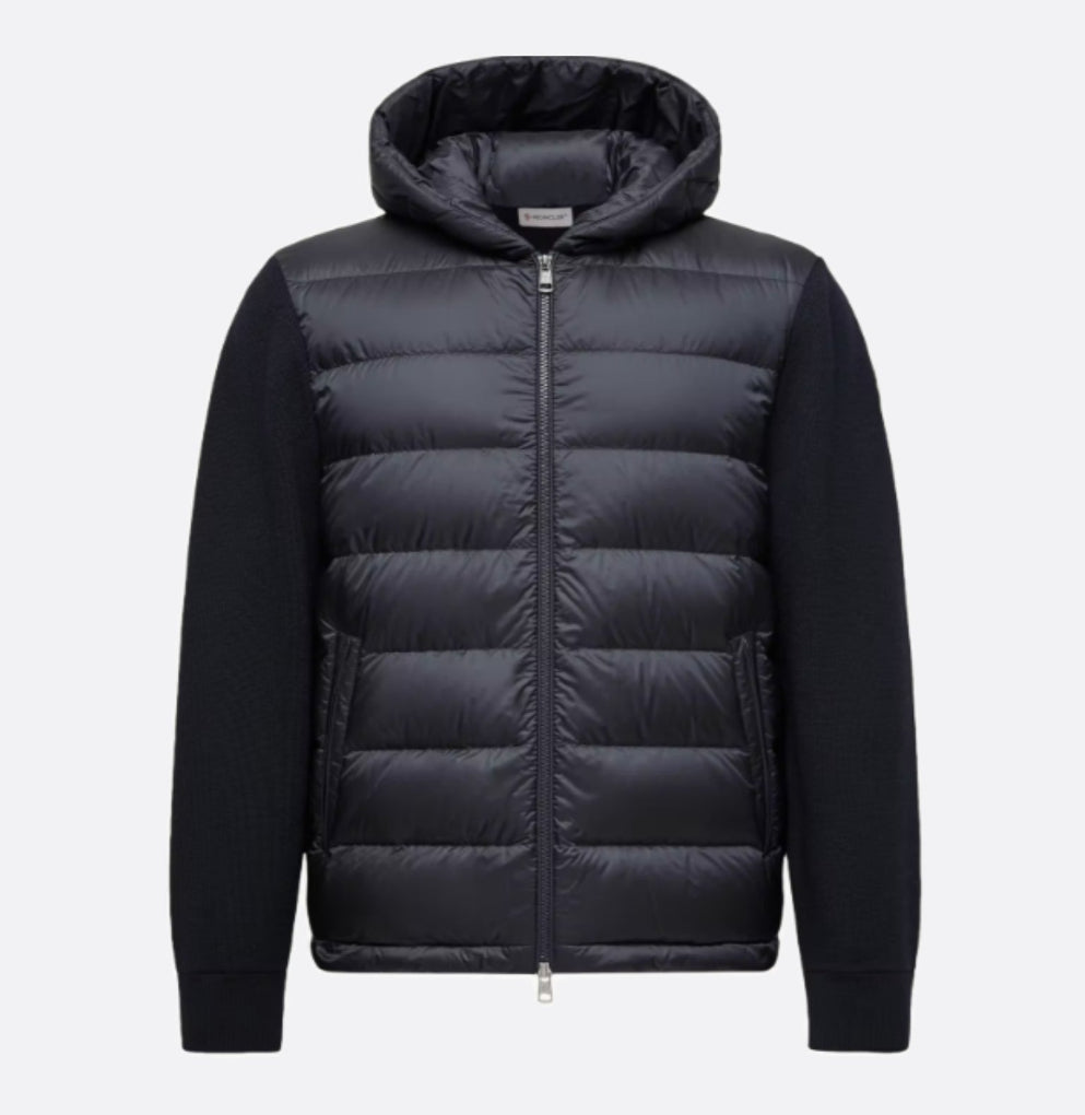 Moncler Cardigan zippé matelassé en laine