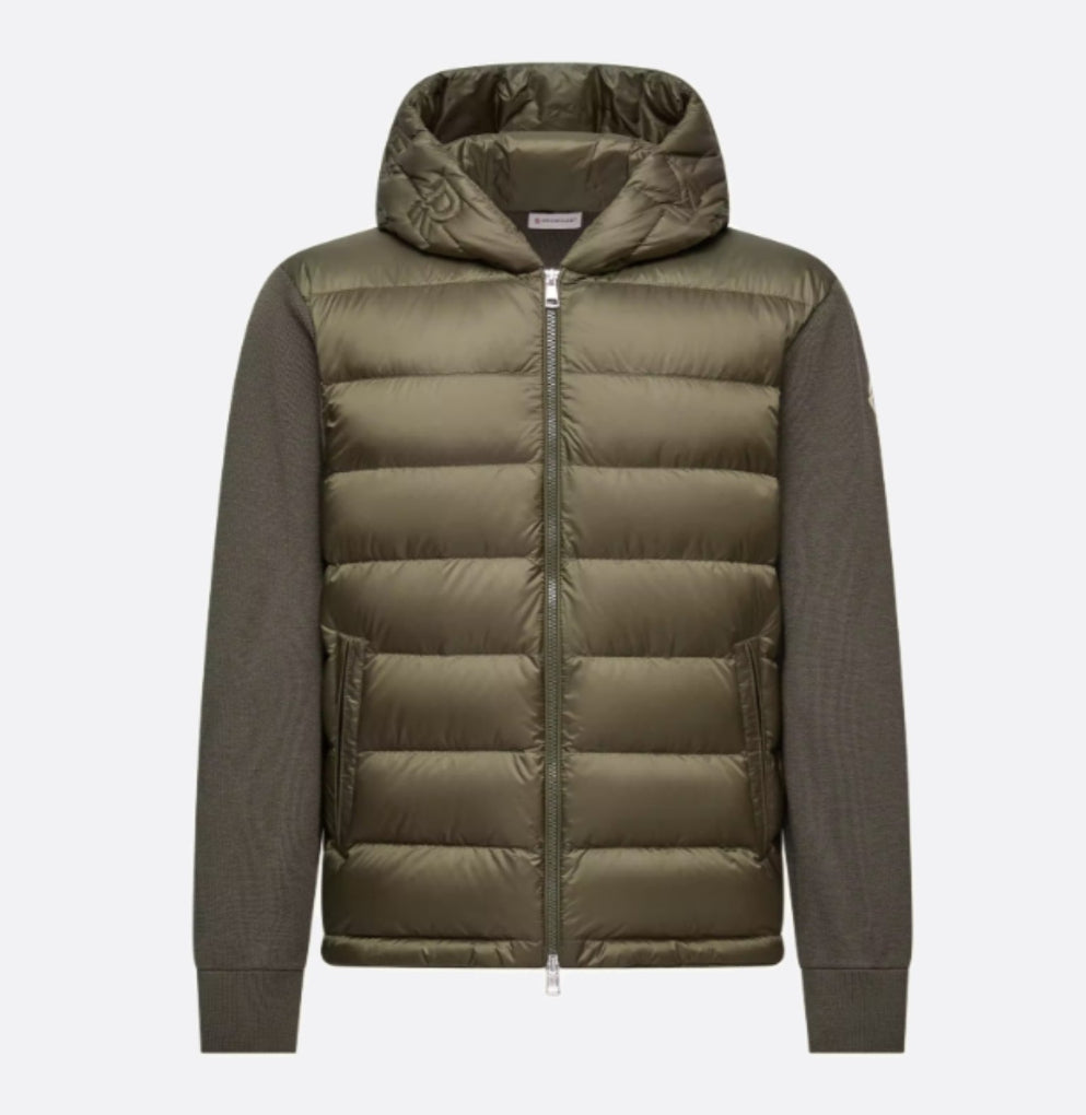 Moncler Cardigan zippé matelassé en laine